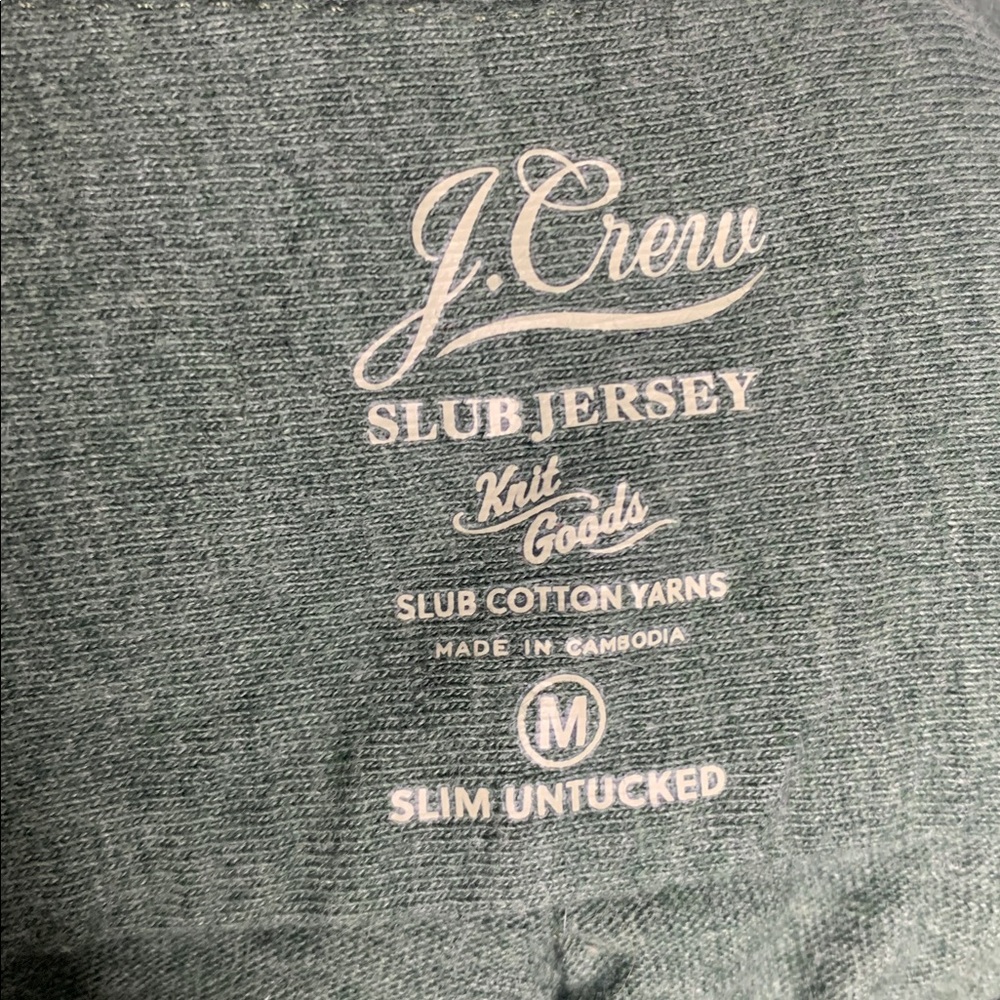 J Crew slub jersey cotton yarns Casual Button Down long sleeve slim untucked m - Picture 2 of 6